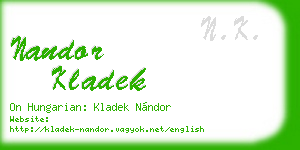 nandor kladek business card