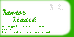 nandor kladek business card